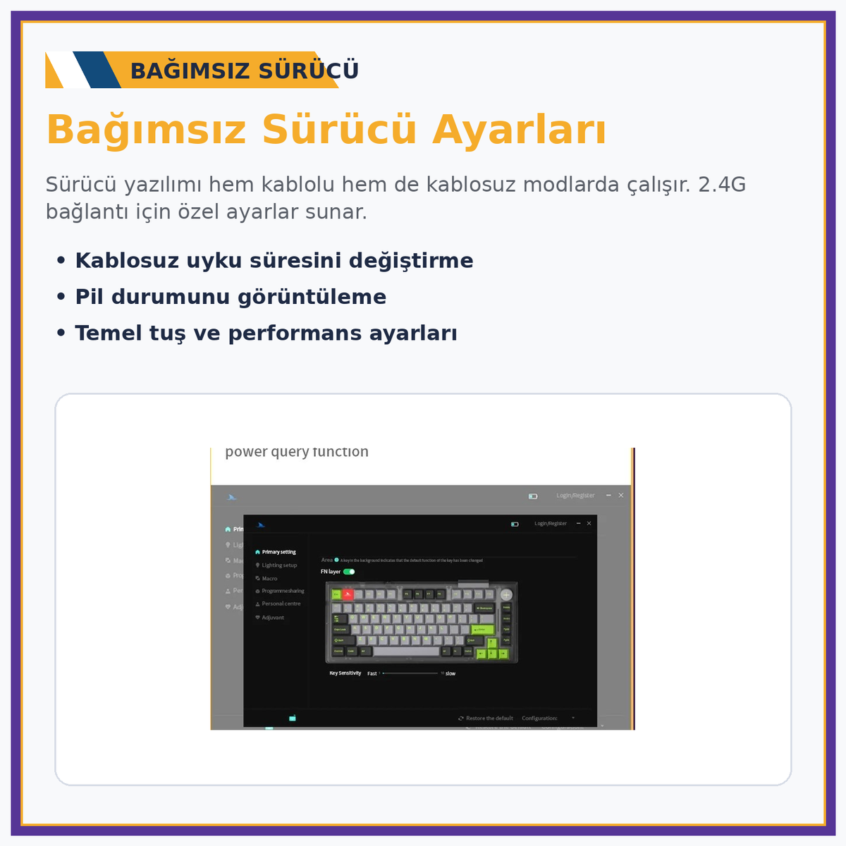 Bağımsız Sürücü ve Gelişmiş Özelleştirme