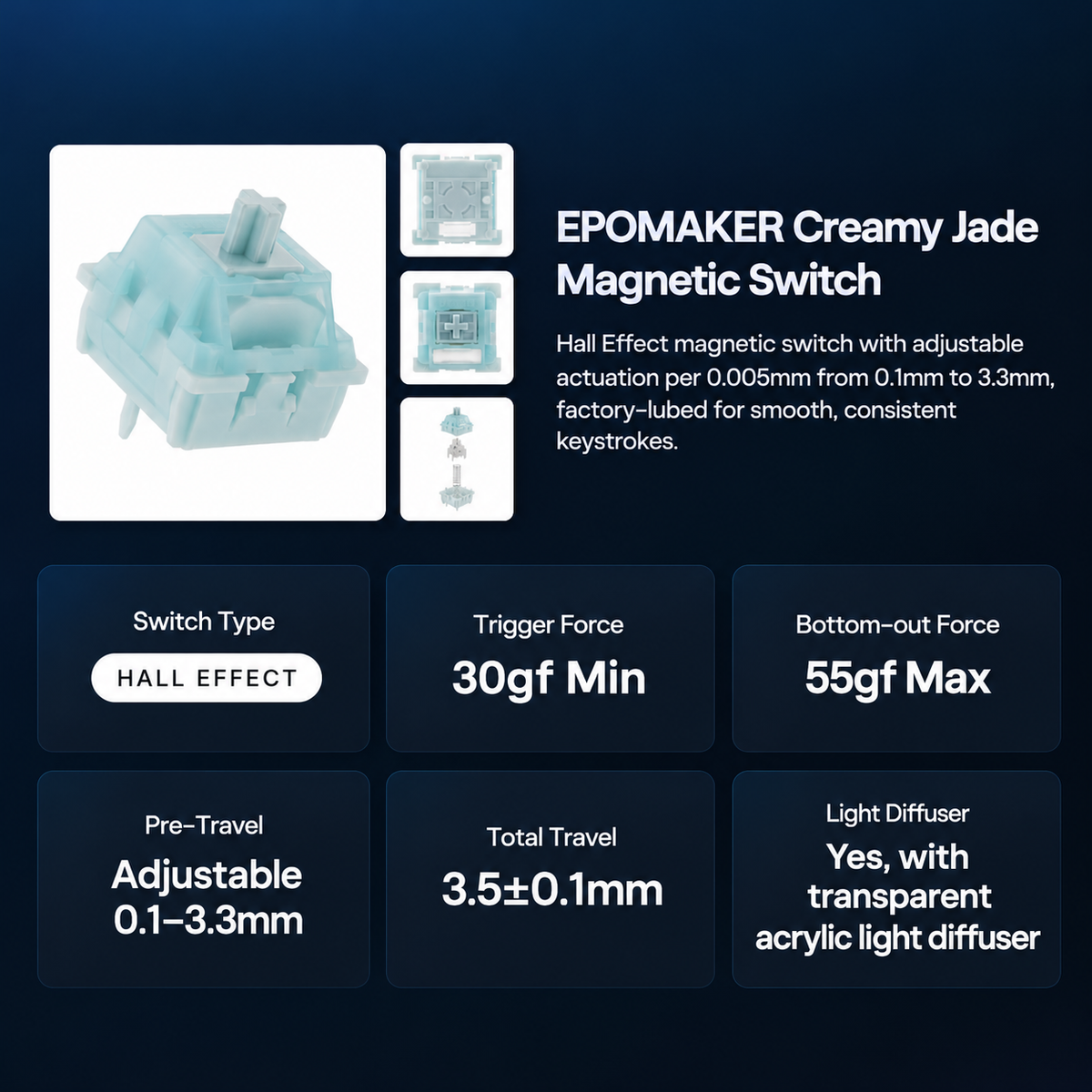 Creamy Jade Hall Effect Switch