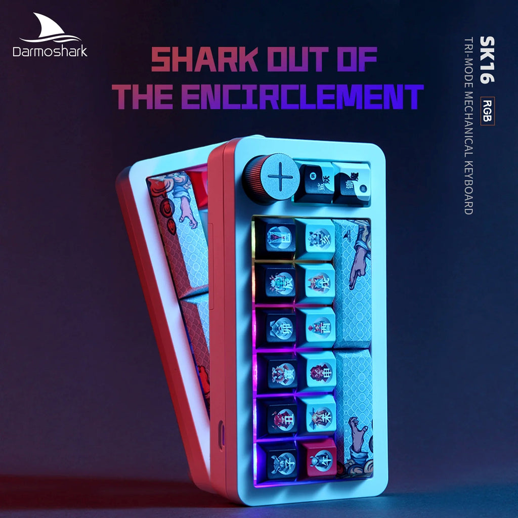 Darmoshark SK16 Trio-Mode Mekanik QMK RGB Gaming Keypad