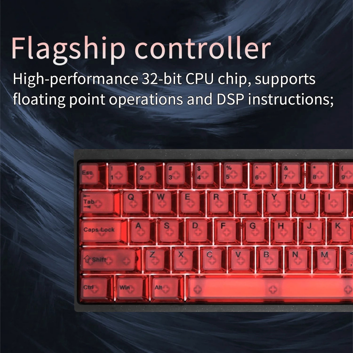 Oyuncu Baykuş Darmoshark KT68 MAX HE manyetik switchli, kırmızı RGB aydınlatmalı %68 kompakt mekanik oyuncu klavyesi