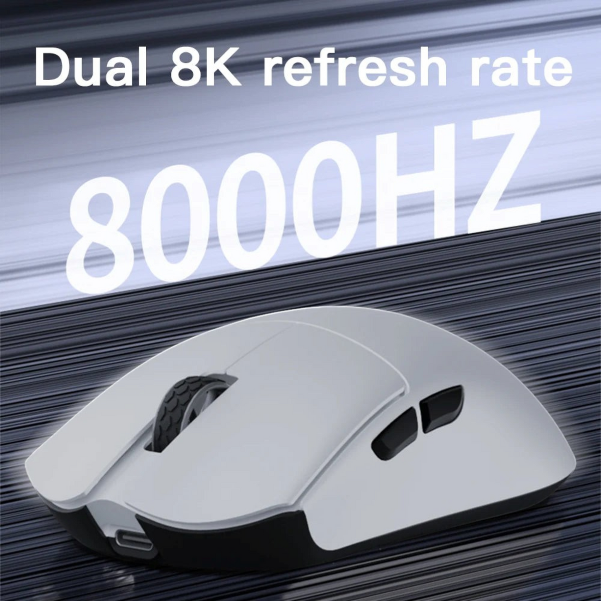 Oyuncu Baykuş Darmoshark M3V2 8000Hz kablosuz oyuncu faresi, beyaz renkli hafif tasarımıyla yüksek performans sunar.