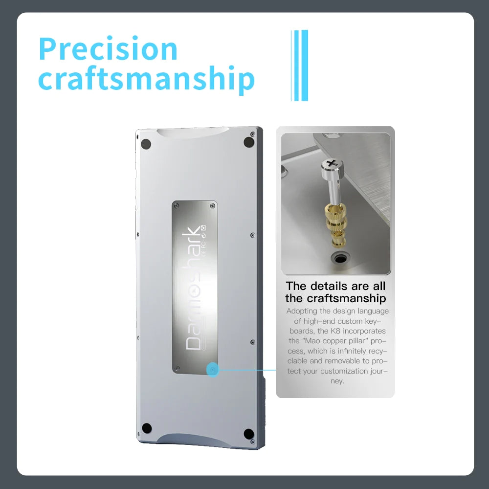 Darmoshark K8 Trio-Mode Mekanik RGB Gaming Klavye TFT Ekranlı