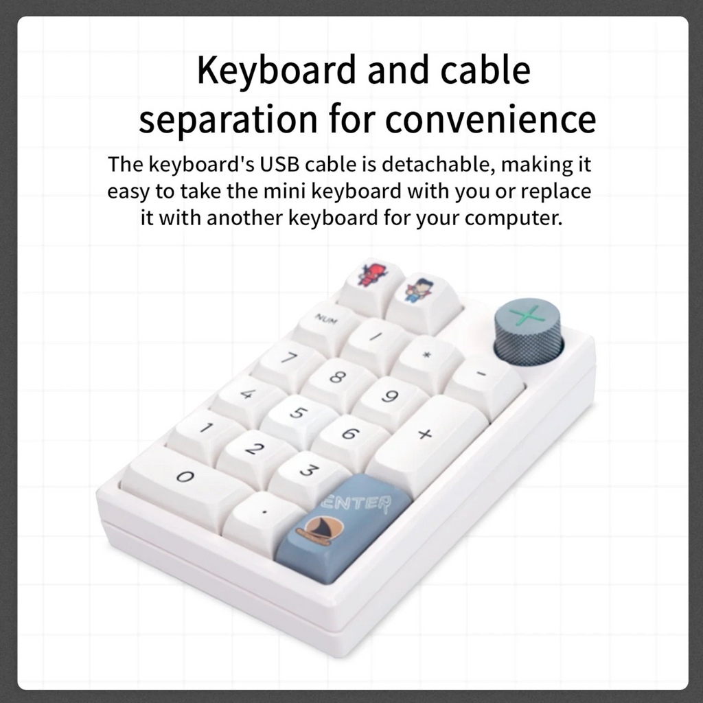 Oyuncu Baykuş Darmoshark K3 Pro beyaz mekanik gaming keypad, PBT tuş takımı ve ses kontrol düğmesi ile