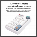 Oyuncu Baykuş Darmoshark K3 Pro beyaz mekanik gaming keypad, PBT tuş takımı ve ses kontrol düğmesi ile
