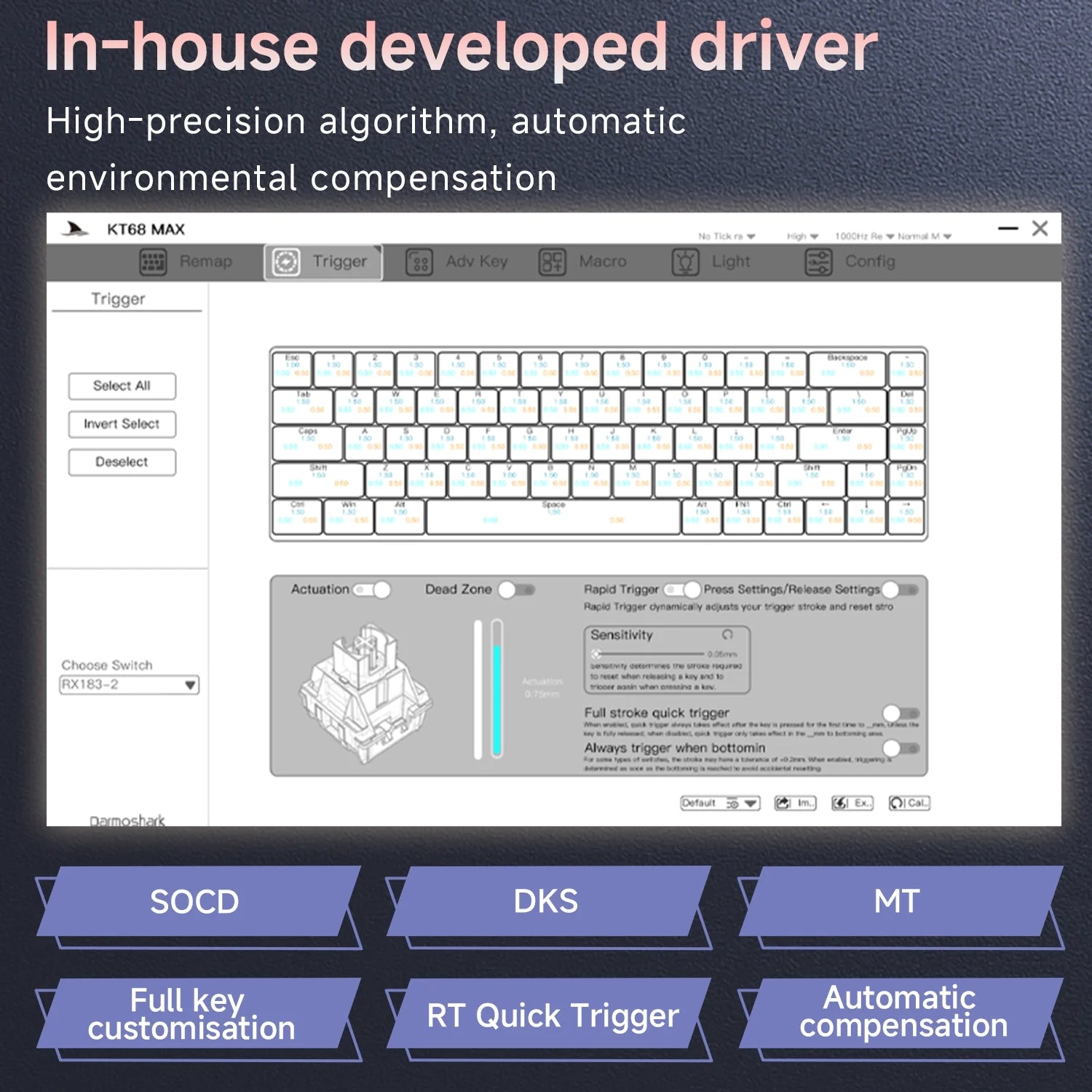 Darmoshark KT68 MAX HE Manyetik Switch 8K RGB Gaming Klavye