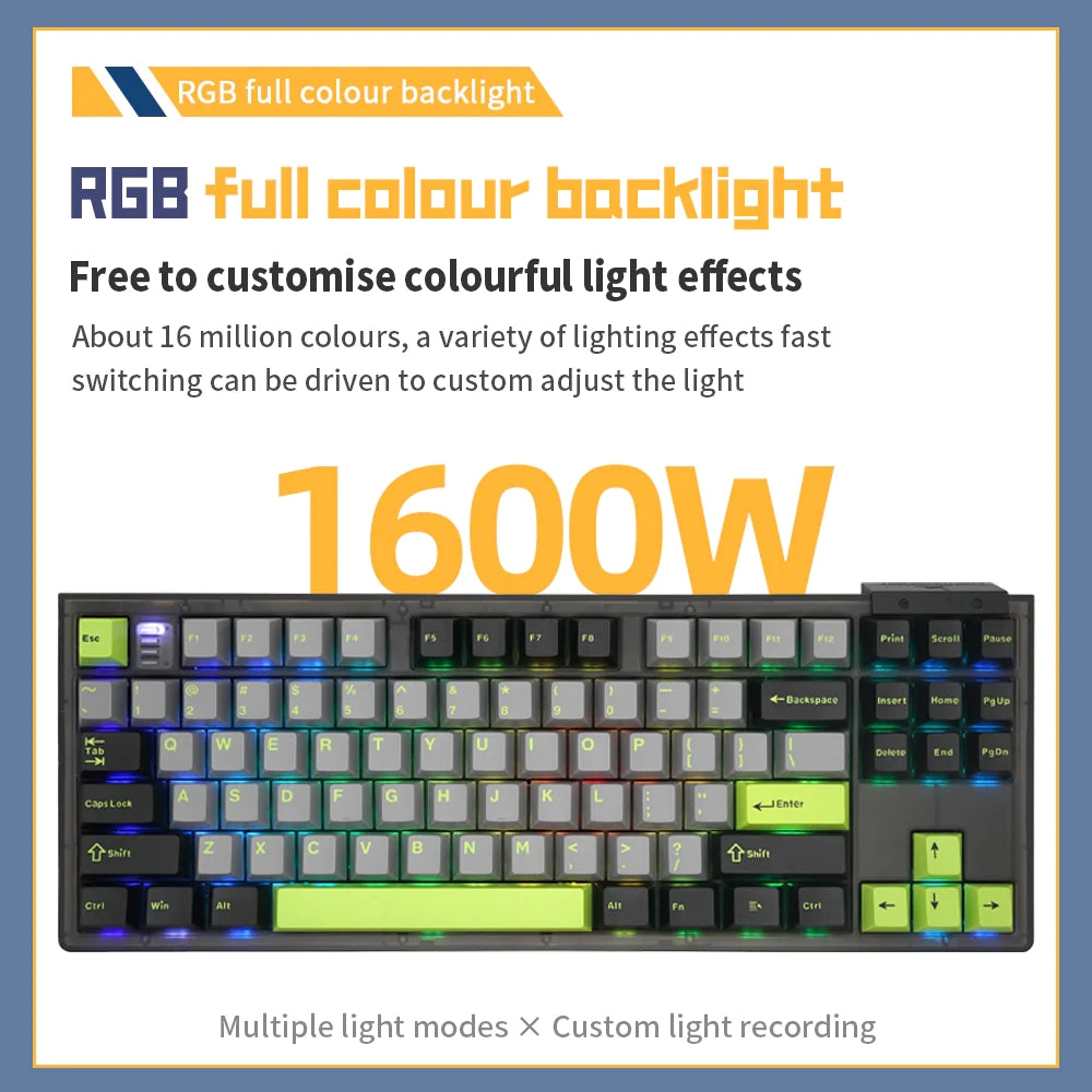 Darmoshark TOP87 Trio-Mode Mekanik RGB Gaming Klavye