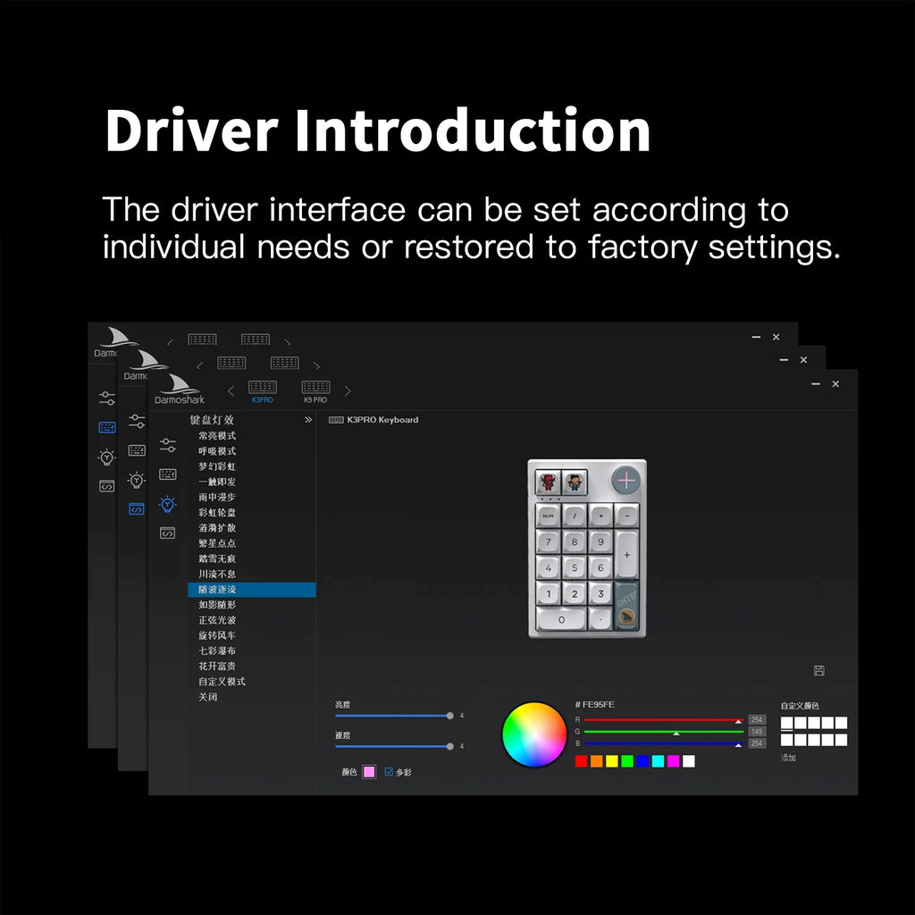 Darmoshark K3 Pro Trio-Mode Mekanik RGB Gaming Keypad