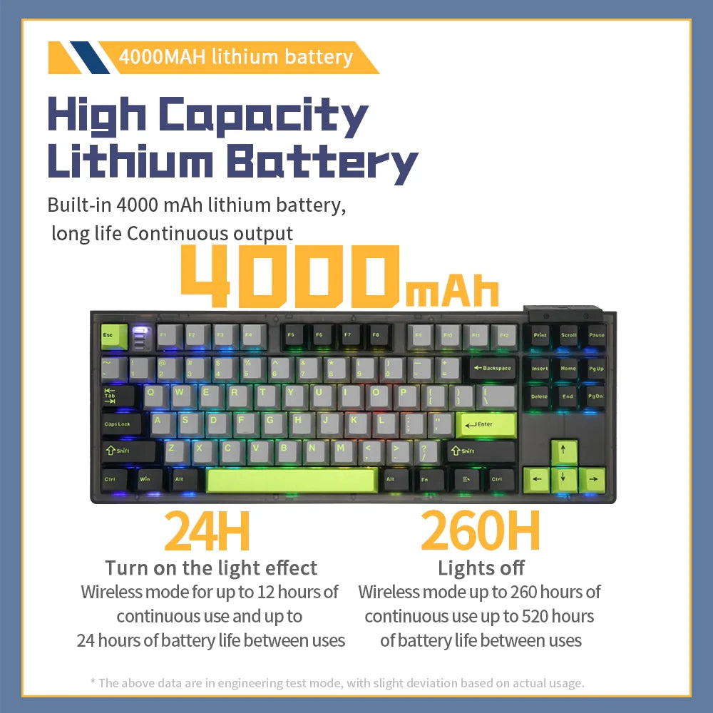 Darmoshark TOP87 Trio-Mode Mekanik RGB Gaming Klavye