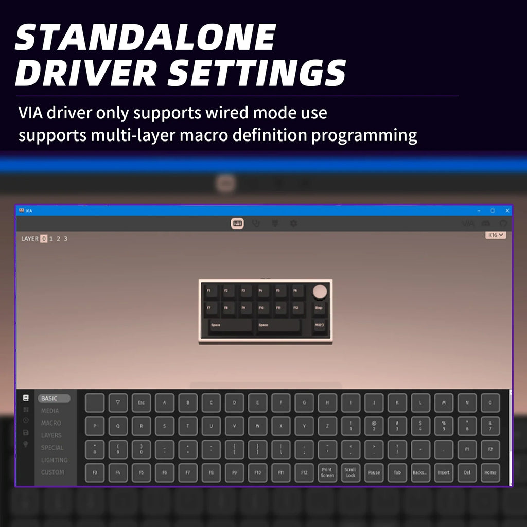 Darmoshark SK16 Trio-Mode Mekanik QMK RGB Gaming Keypad