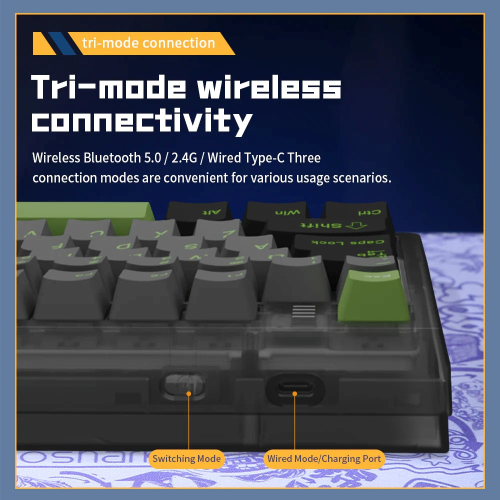 Darmoshark TOP87 Trio-Mode Mekanik RGB Gaming Klavye