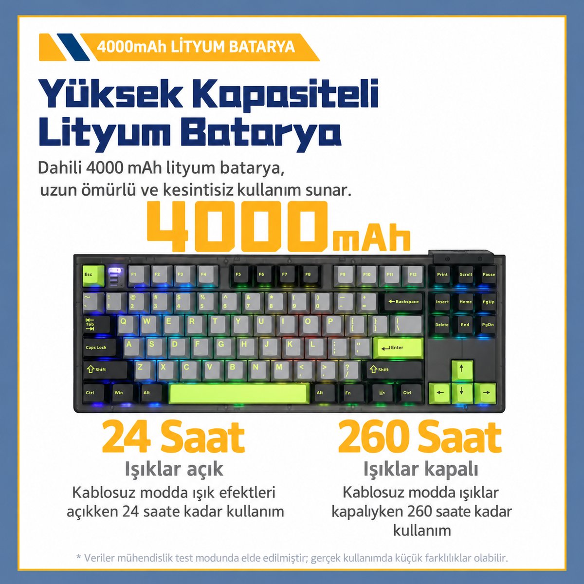 4000mAh Yüksek Kapasiteli Batarya