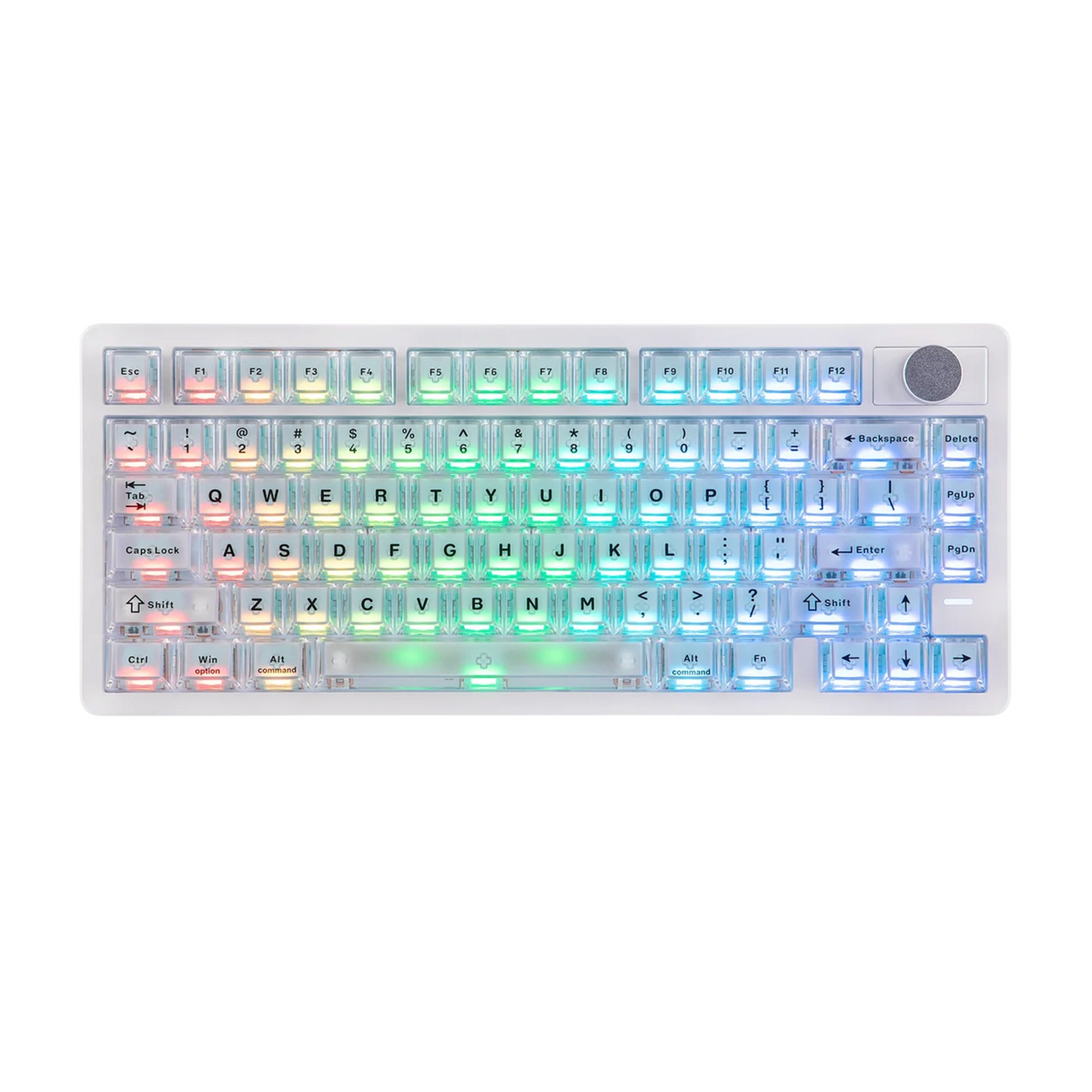 Oyuncu Baykuş EPOMAKER HE75 V2 %75 düzenli, şeffaf tuş kapaklı ve RGB aydınlatmalı manyetik switch oyuncu klavyesi