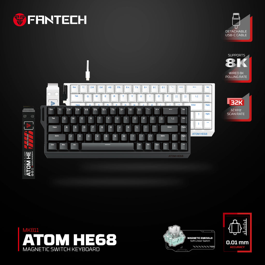 Fantech Atom HE68 Manyetik Switch 8K Gaming Klavye