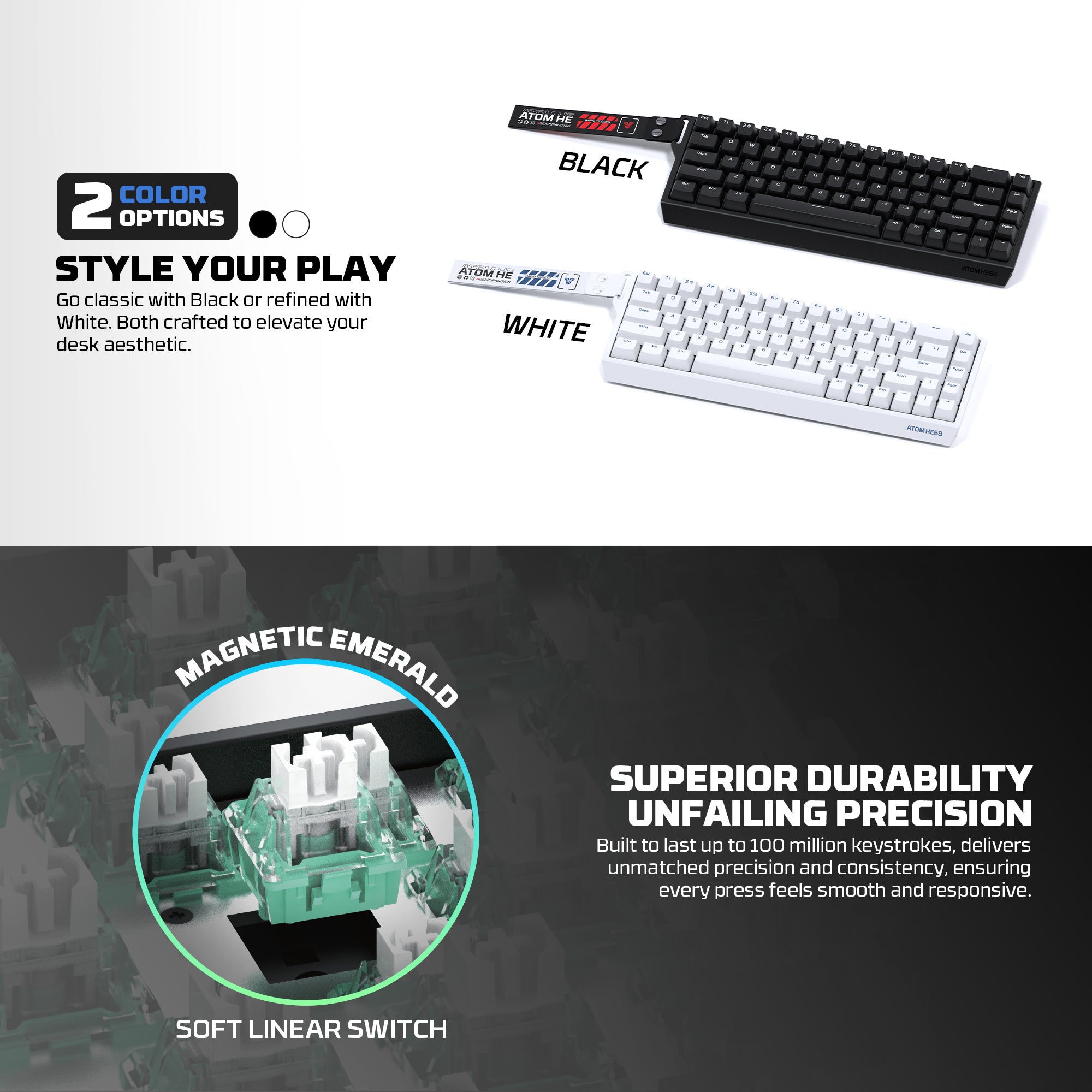 Fantech Atom HE68 Manyetik Switch 8K Gaming Klavye