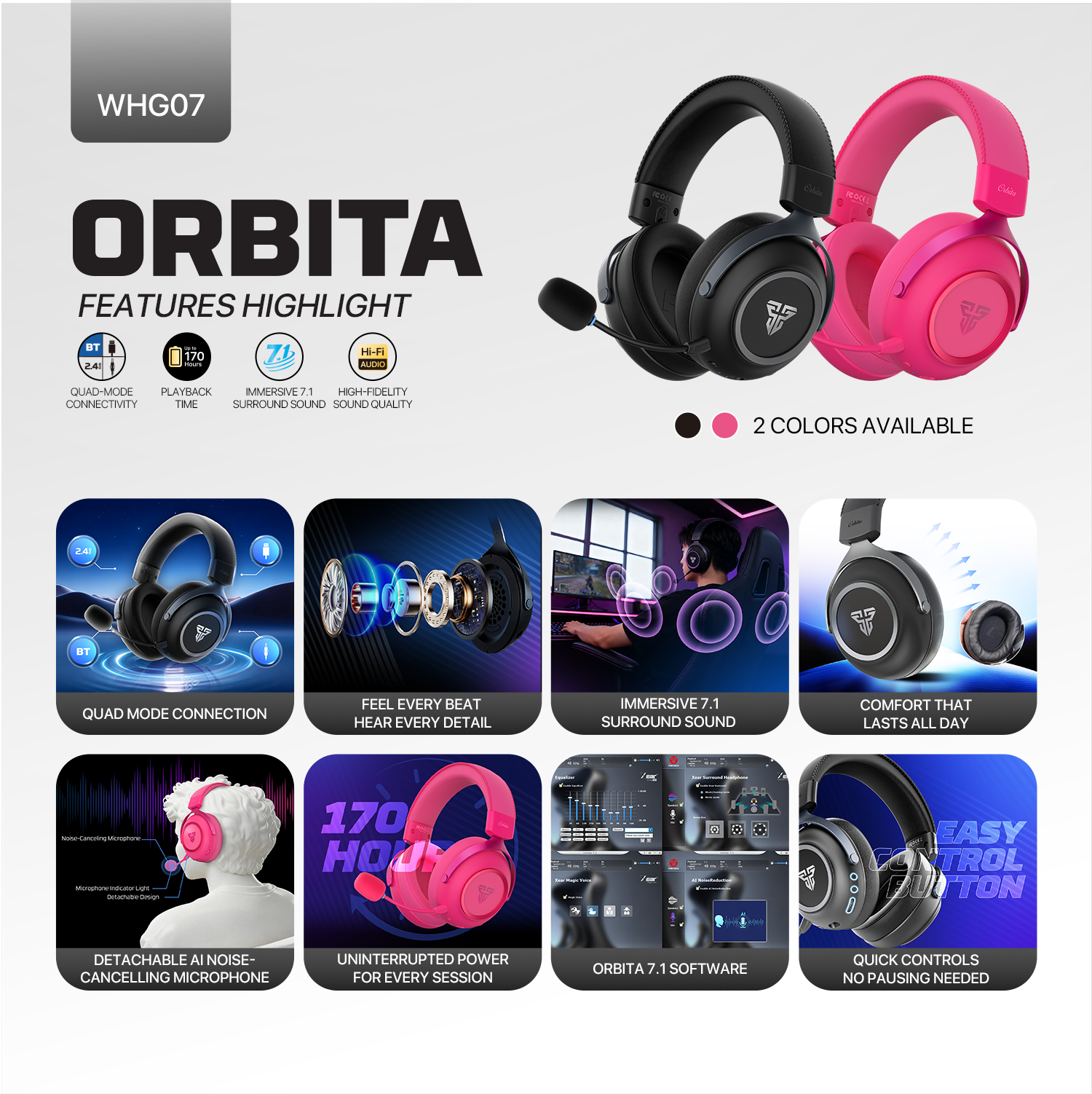 Fantech Orbita Kablosuz Gaming Kulaklık