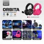 Oyuncu Baykuş Fantech Orbita siyah ve pembe renk seçenekli, 7.1 surround ses özellikli kablosuz oyuncu kulaklığı.