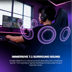 Oyuncu Baykuş Fantech Orbita kablosuz oyuncu kulaklığı takan bir oyuncu, 7.1 surround ses deneyimi ile oyun oynuyor.