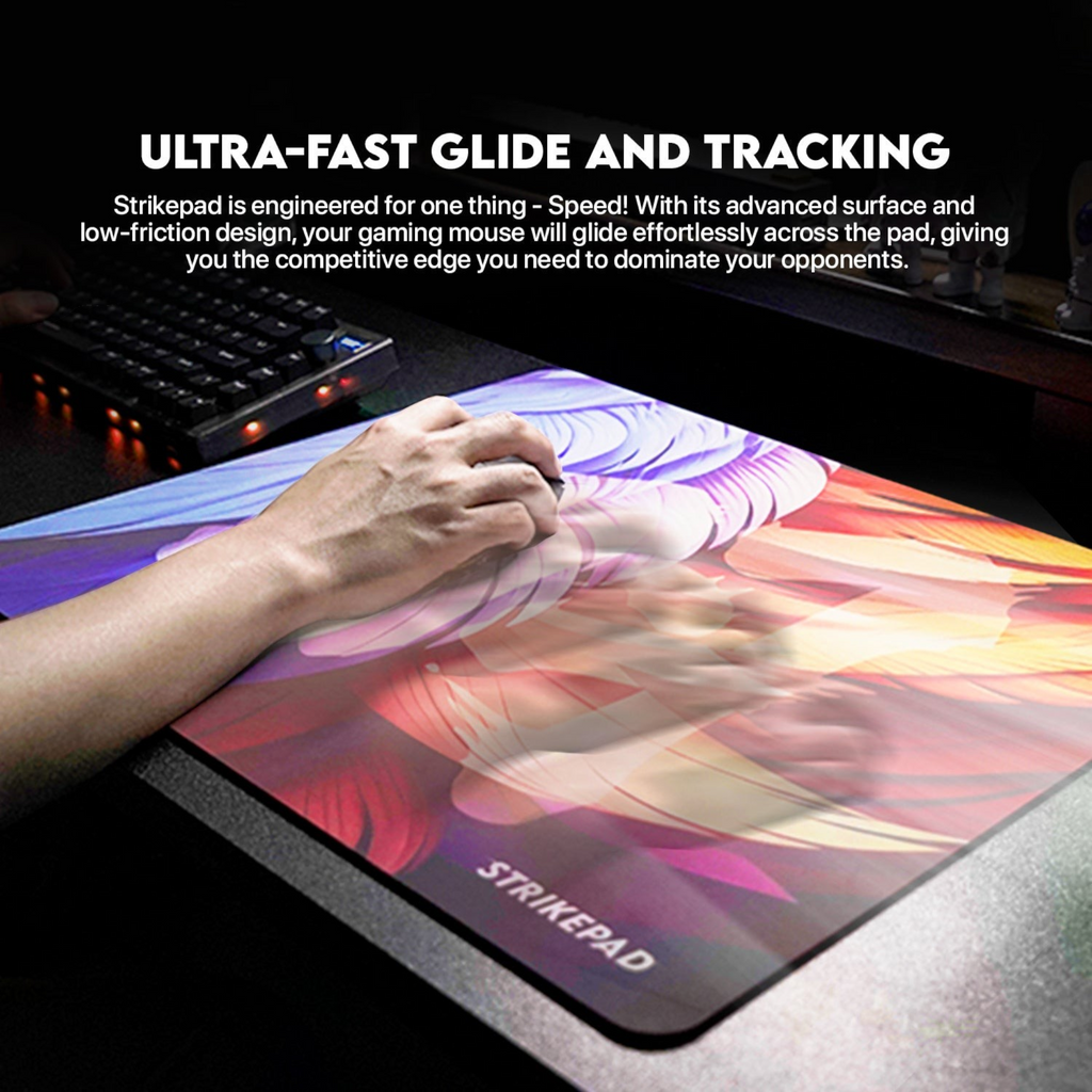 Oyuncu Baykuş Fantech Strikepad fiberglas yüzeyli, renkli grafik tasarımlı hızlı oyuncu mousepad'i