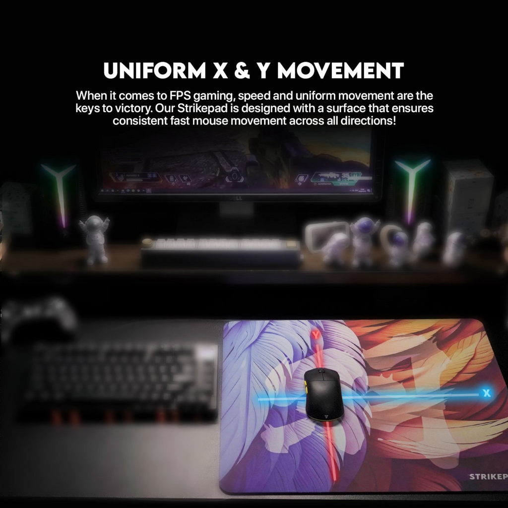 Oyuncu Baykuş Fantech Strikepad fiberglas hızlı oyun mousepad, renkli desenli yüzey ve kaymaz kauçuk taban