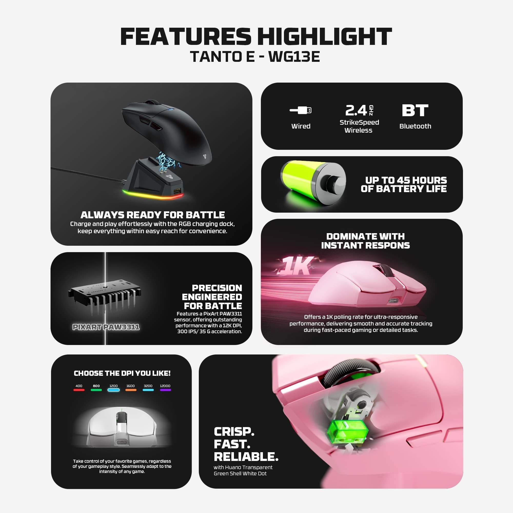 Fantech Tanto E Kablosuz Gaming Mouse