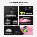 Oyuncu Baykuş Fantech Tanto E kablosuz gaming mouse özellikleri, şarj istasyonu, sensör ve switch detayları