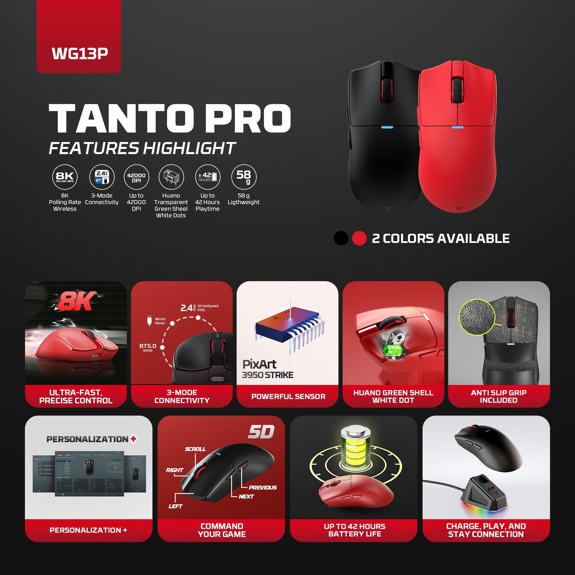 Fantech Tanto Pro 8K Kablosuz Gaming Mouse