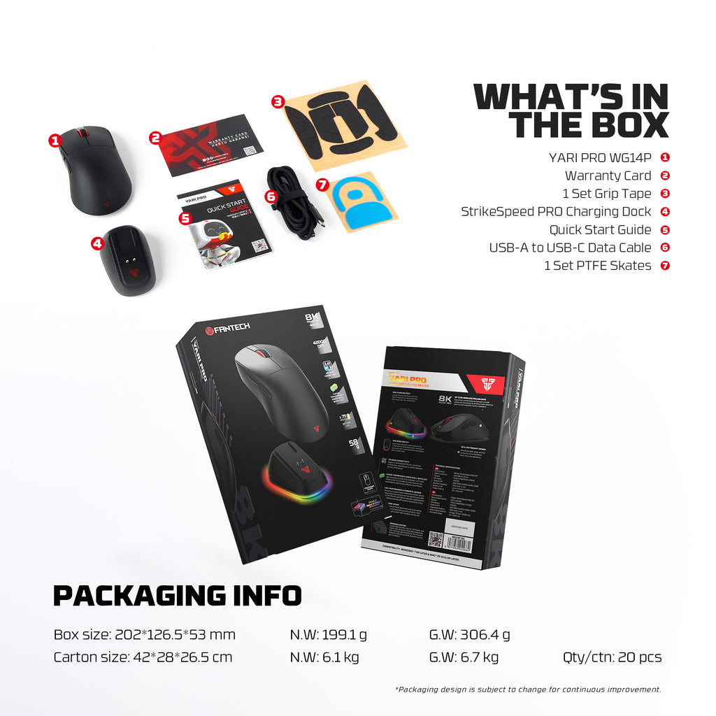 Fantech Yari Pro 8K Kablosuz Gaming Mouse
