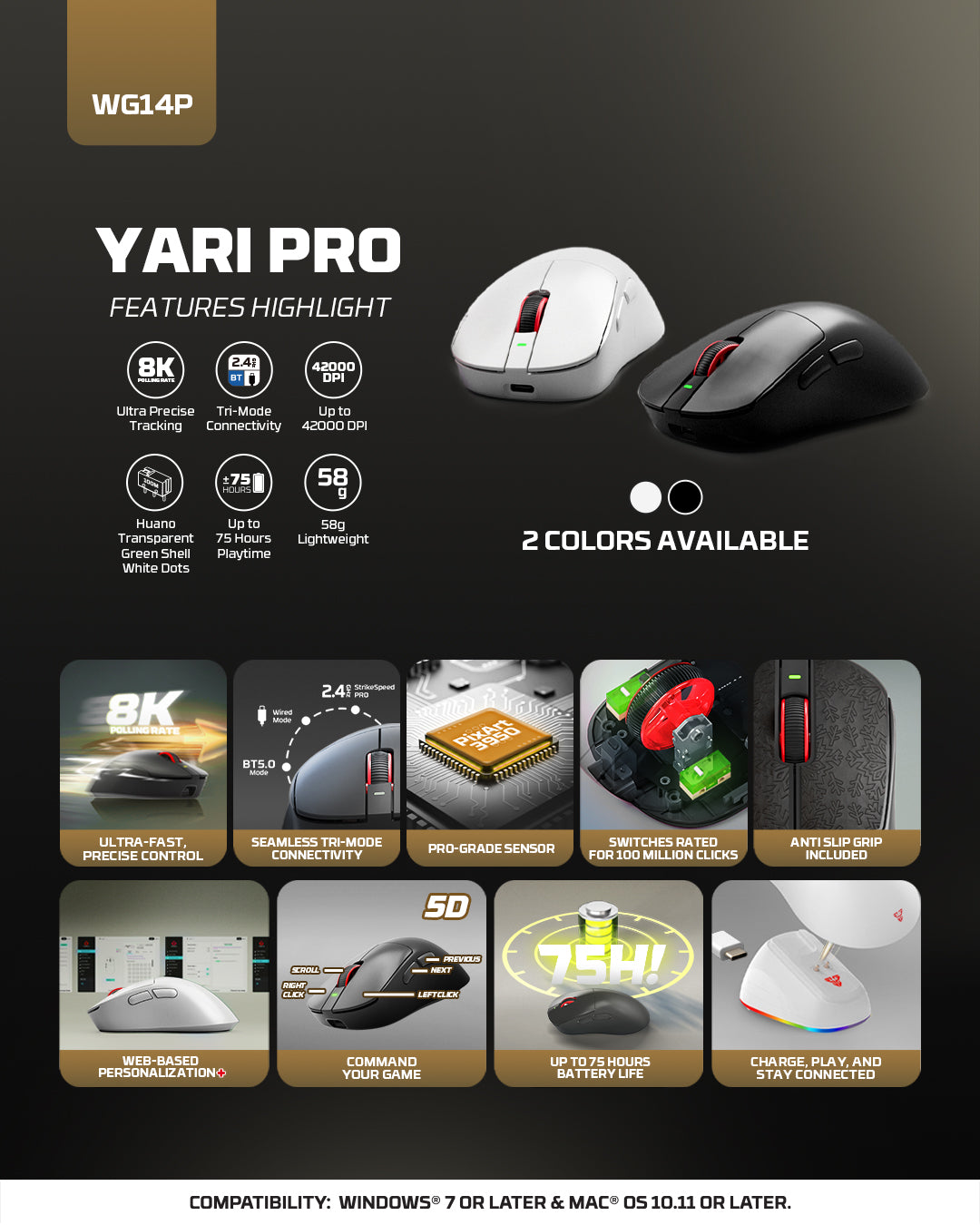 Fantech Yari Pro 8K Kablosuz Gaming Mouse