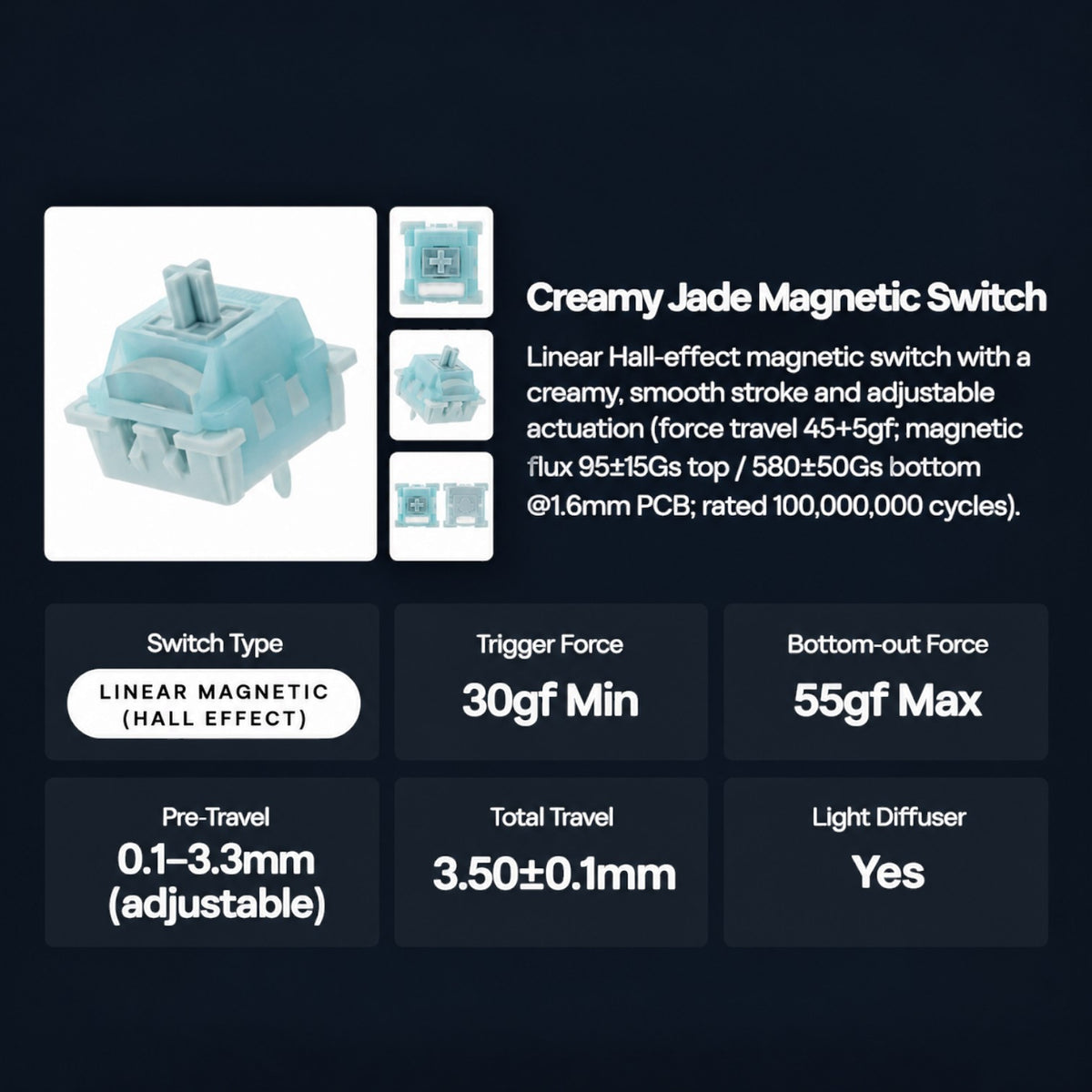 Creamy Jade Magnetic Switch