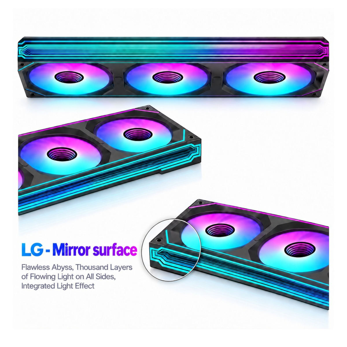 Oyuncu Baykuş LOVINGCOOL LG Pro entegre RGB aydınlatmalı siyah bilgisayar kasa fanı seti