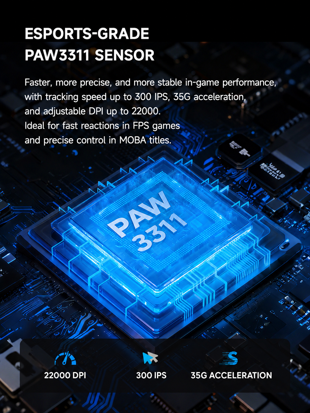 PAW3311 E-Spor Sınıfı Sensör