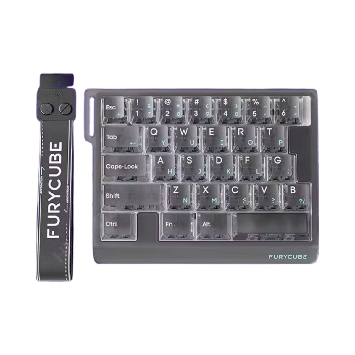 Oyuncu Baykuş Furycube M30HE 8K manyetik switchli, %30 kompakt düzenli, şeffaf tuş takımlı siyah oyuncu klavyesi