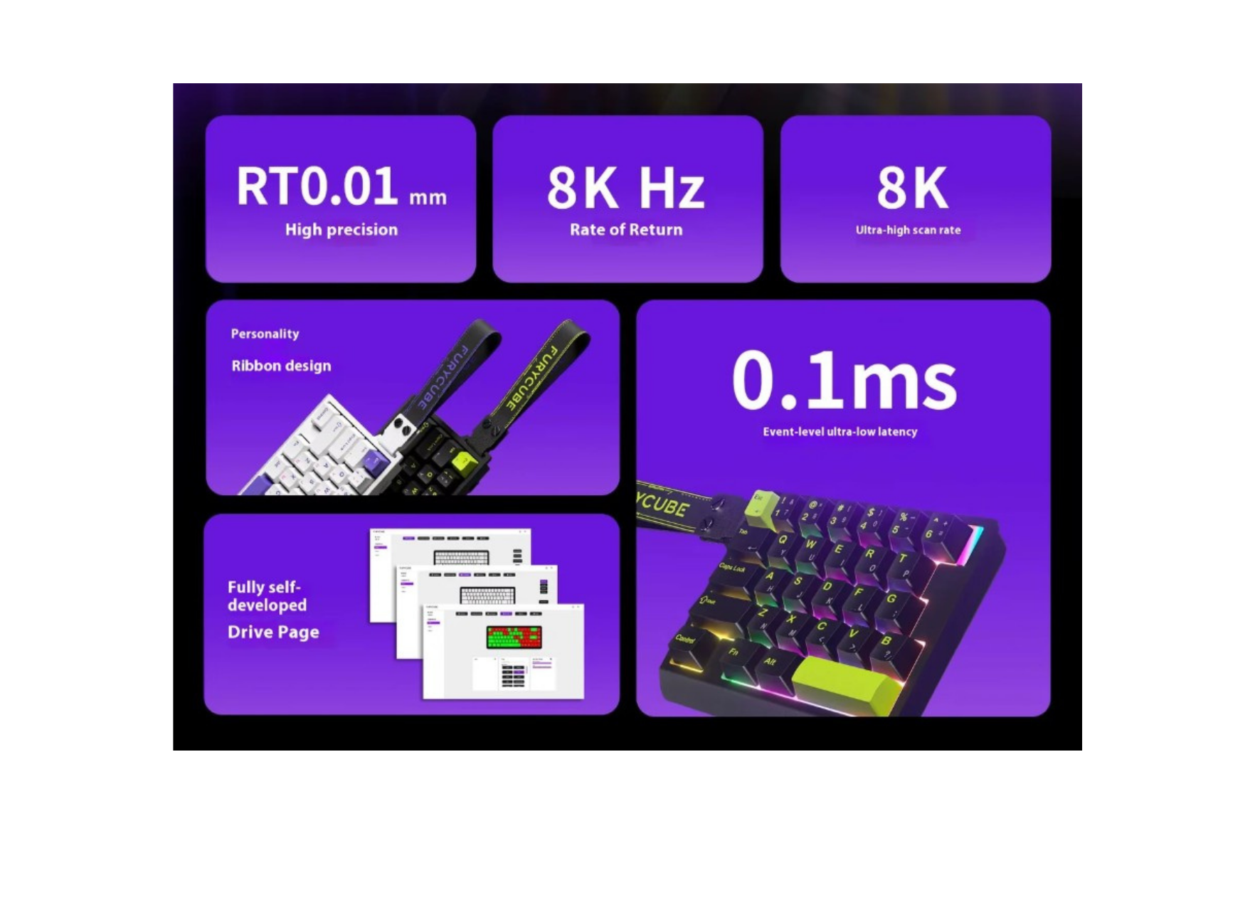 Furycube M30HE Manyetik Switch 8K Gaming Klavye