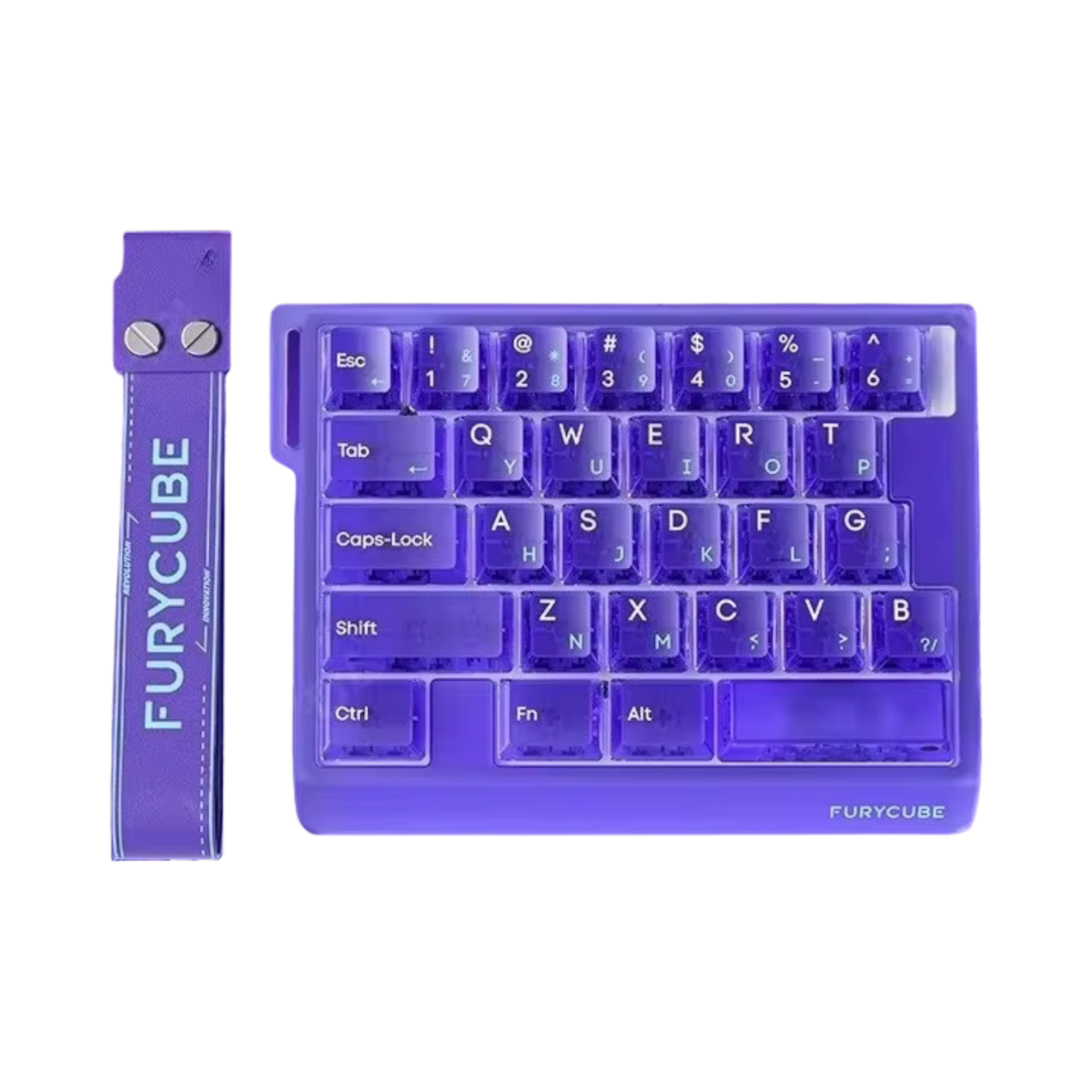 Oyuncu Baykuş Furycube M30HE mor renkli, %30 kompakt düzenli, manyetik switchli ve RGB aydınlatmalı oyuncu klavyesi