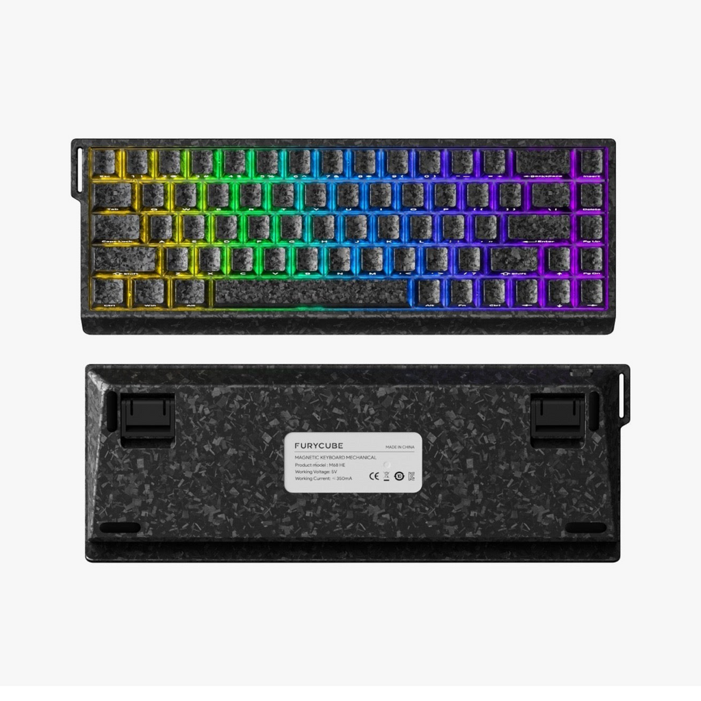 Oyuncu Baykuş Furycube M68HE %68 düzenli, RGB aydınlatmalı, dövme karbon fiber görünümlü manyetik switchli oyuncu klavyesi
