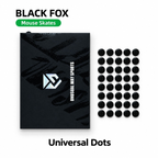 Oyuncu Baykuş Unusual Way Sports Black Fox siyah evrensel mouse skate seti, cam yüzeyler için dot skates tasarımı.