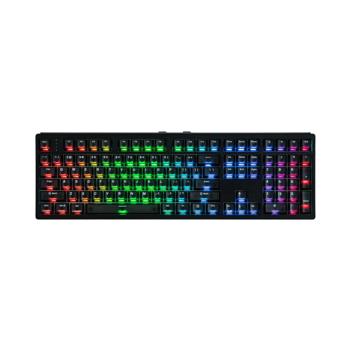 Oyuncu Baykuş Epomaker HE108 tam boyutlu RGB aydınlatmalı mekanik oyuncu klavyesi, siyah PBT tuş takımları