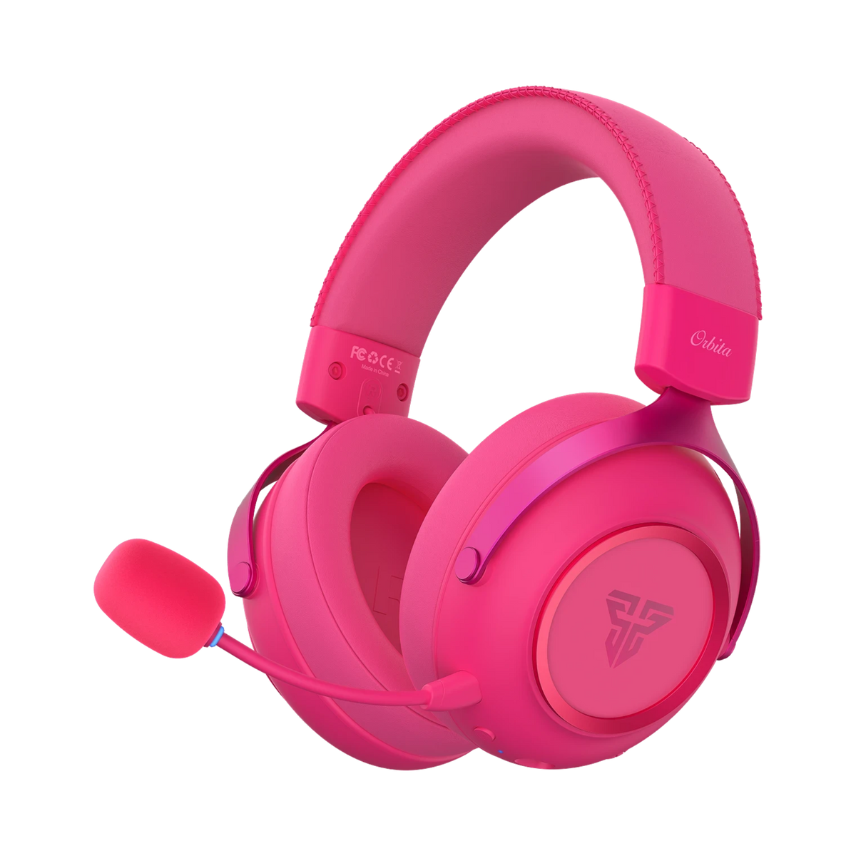 Oyuncu Baykuş Fantech Orbita pembe kablosuz gaming kulaklık, 53mm sürücülü ve çok yönlü mikrofonlu oyuncu ekipmanı.