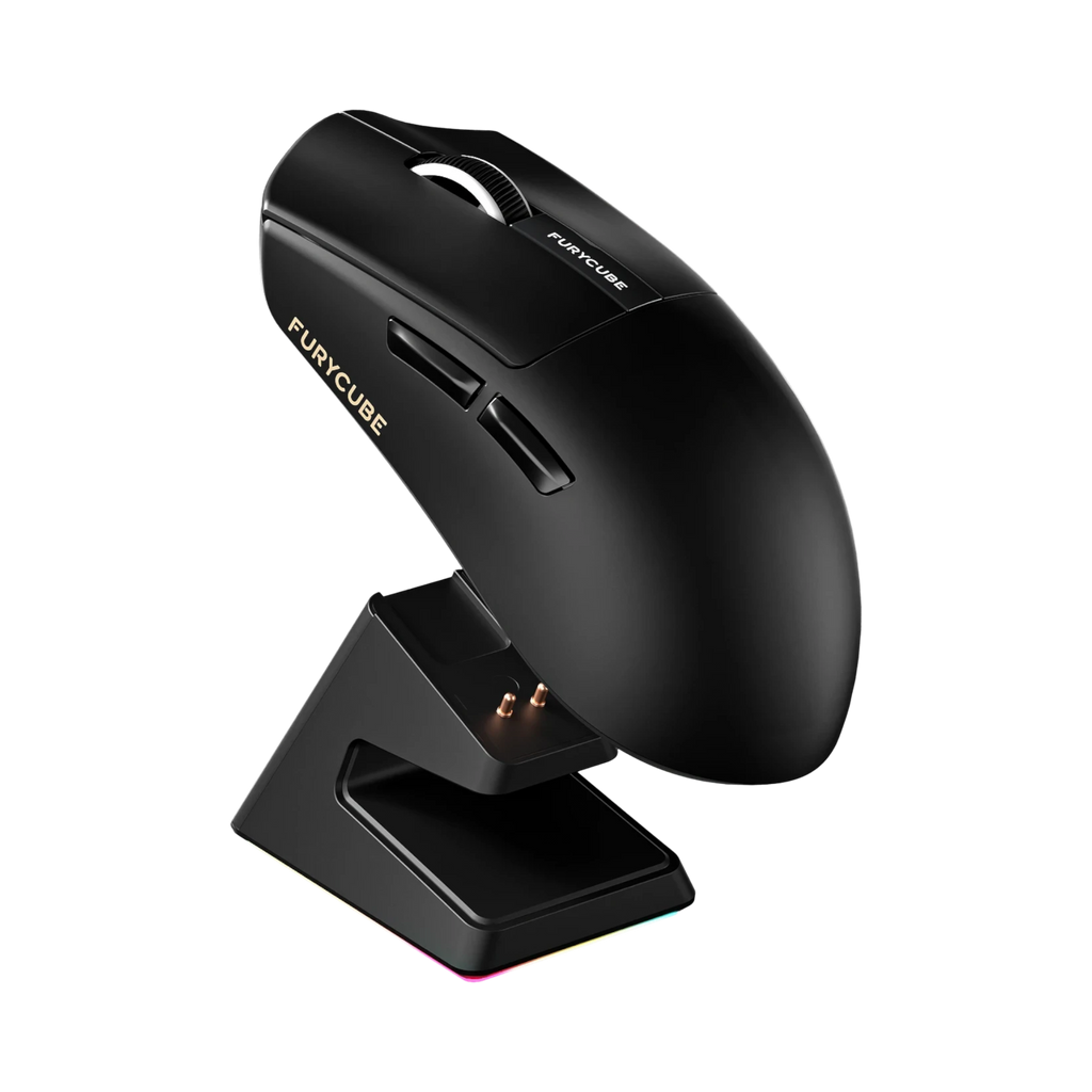 Oyuncu Baykuş Furycube G9 PRO siyah kablosuz gaming mouse ve şarj standı