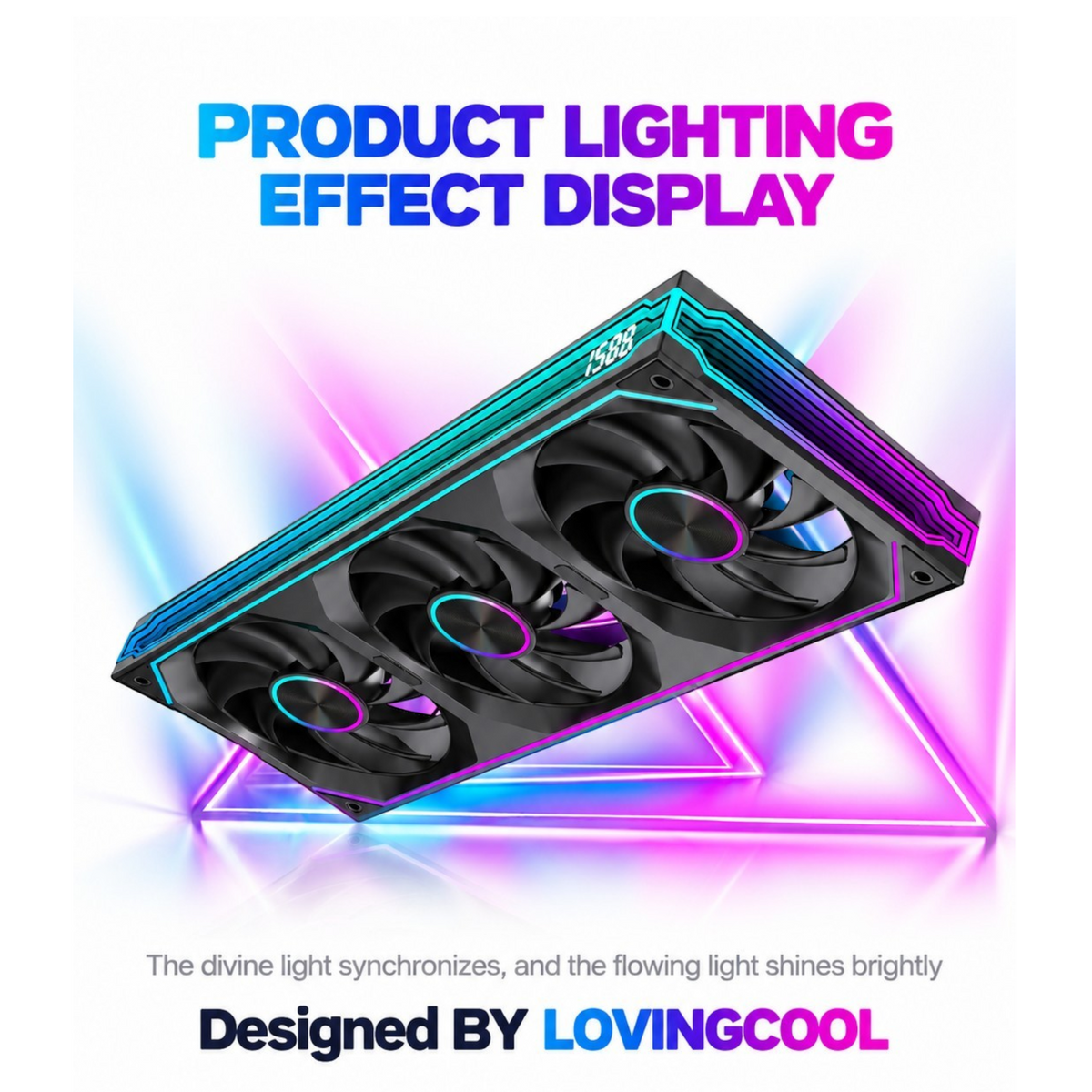 Oyuncu Baykuş Lovingcool LG Pro 360mm RGB aydınlatmalı ve dijital ekranlı siyah bilgisayar kasa fanı