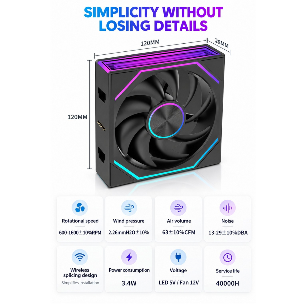 Oyuncu Baykuş Lovingcool PK PRO Halo-CD 120mm RGB aydınlatmalı siyah bilgisayar kasa fanı teknik özellik tablosu
