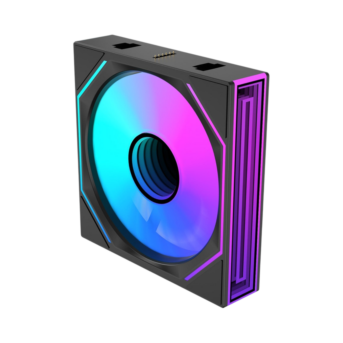 Oyuncu Baykuş LOVINGCOOL 120mm RGB bilgisayar kasa fanı, siyah çerçeveli, modüler geçmeli bağlantı sistemli