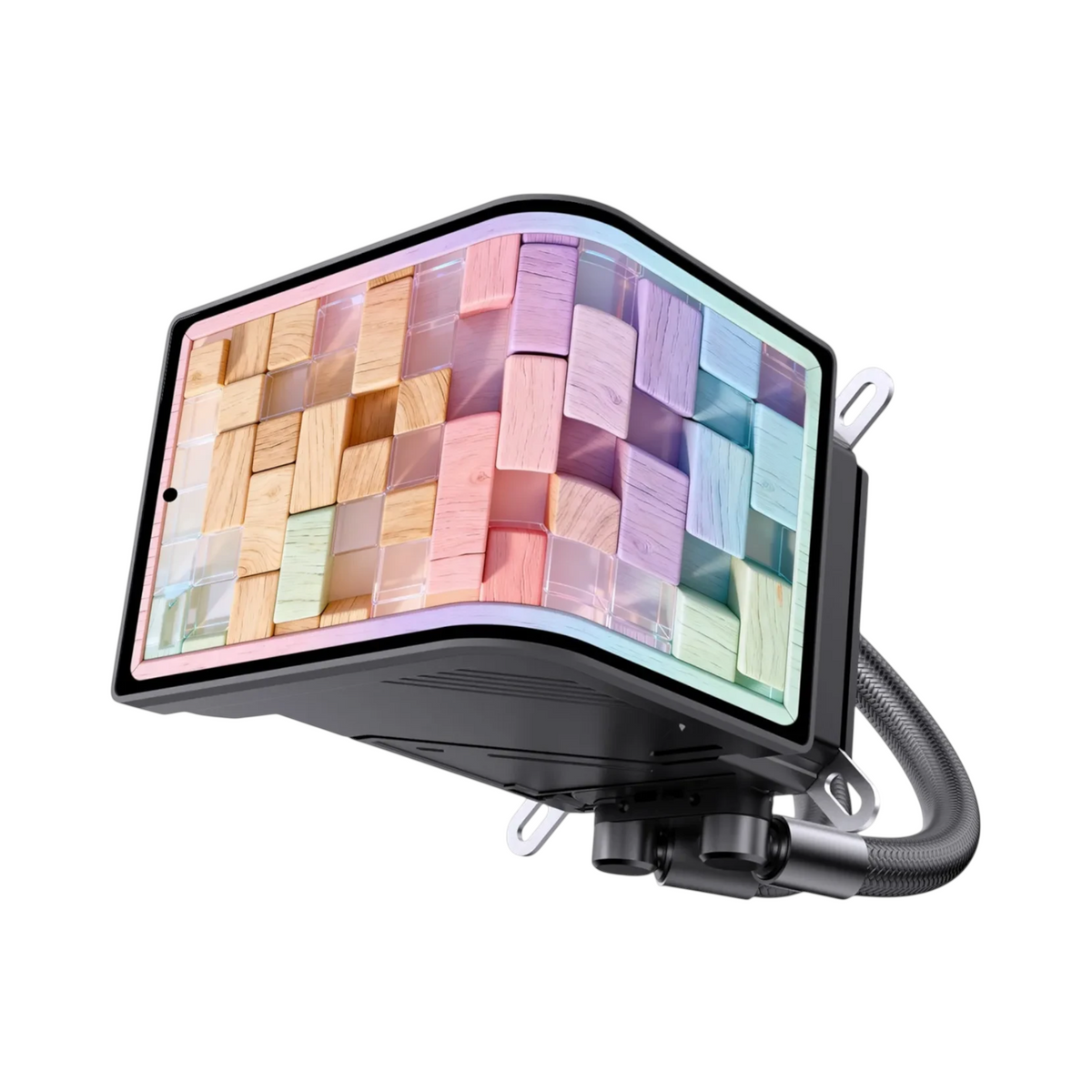 Oyuncu Baykuş Lovingcool SC70 360mm sıvı soğutma sistemi, kavisli OLED ekranlı ve ARGB aydınlatmalı pompa bloğu.