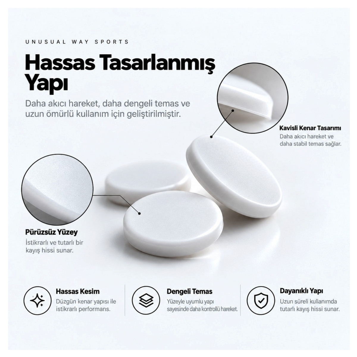 Oyuncu Baykuş Unusual Way Sports Magic Ice beyaz PTFE dot mouse skatez seti, kavisli kenar ve pürüzsüz yüzey tasarımı