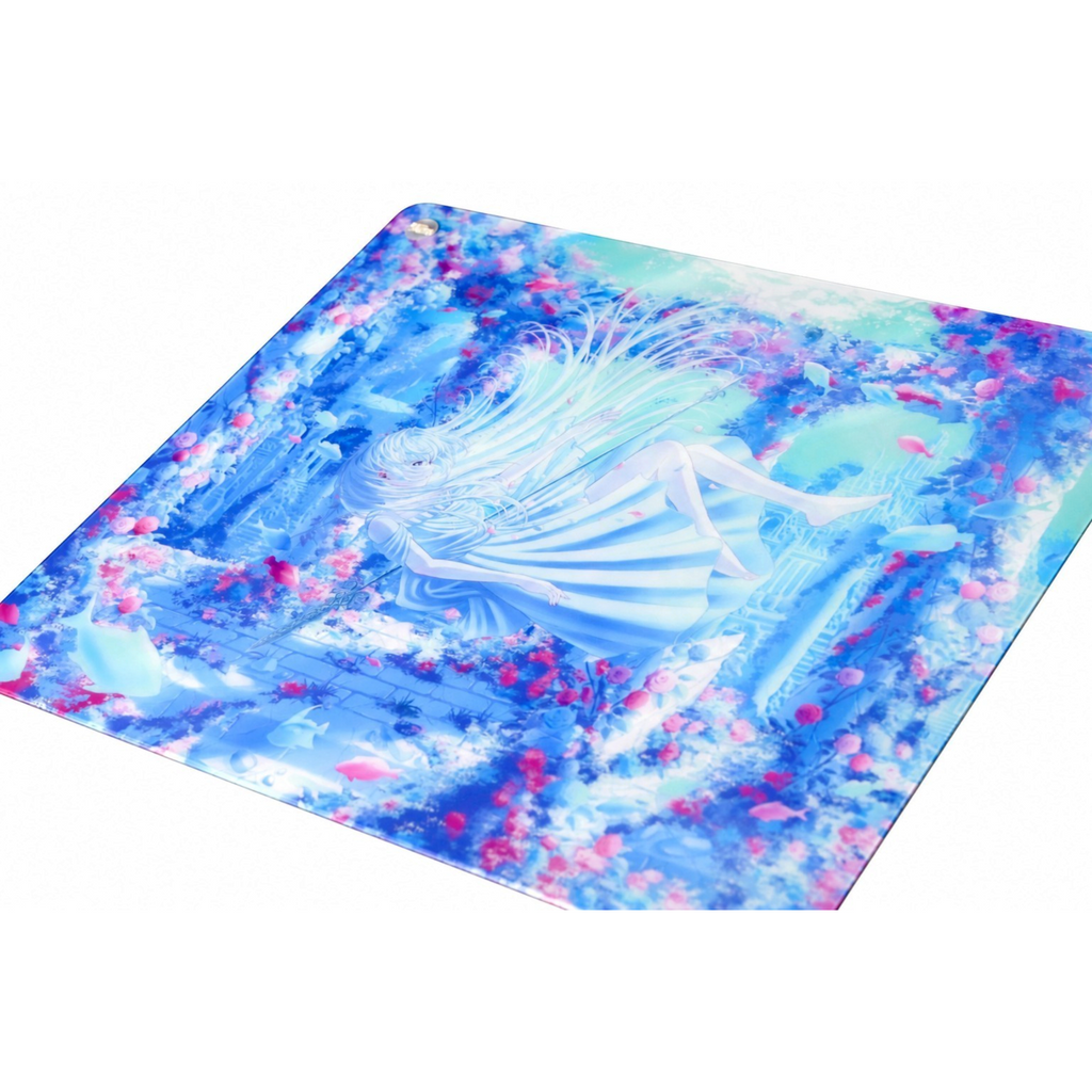 Oyuncu Baykuş mavi tonlarında anime temalı, çiçek desenli, yüksek hassasiyetli ve kaymaz tabanlı oyuncu mouse pad