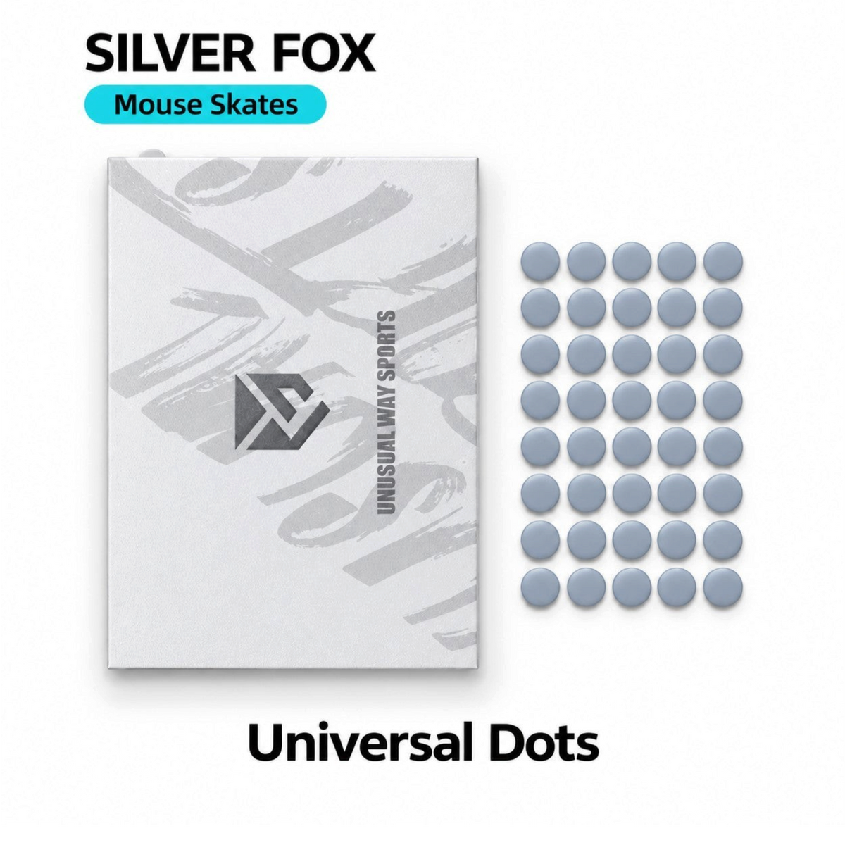 Oyuncu Baykuş Unusual Way Sports Silver Fox evrensel PTFE mouse skate seti ve ürün kutusu