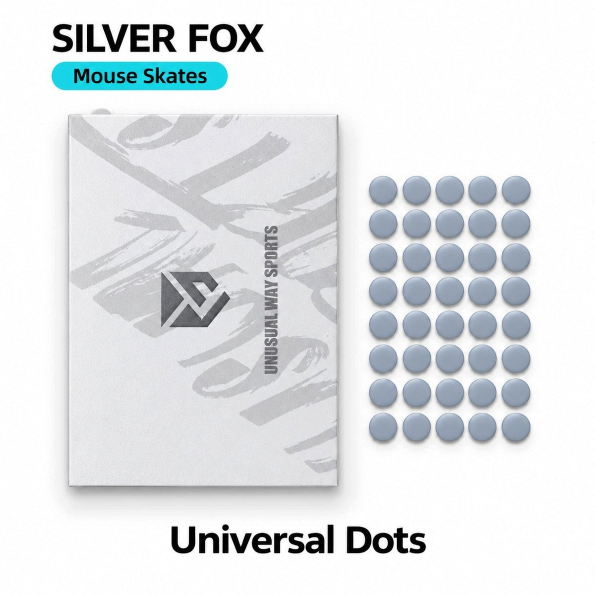 Oyuncu Baykuş Unusual Way Sports Silver Fox evrensel PTFE mouse skate seti ve ürün kutusu