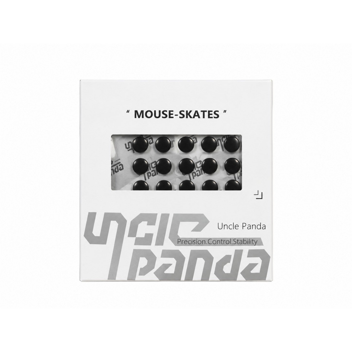 Oyuncu Baykuş Uncle Panda Spirit Dots V2 Mystic Black evrensel mouse skate seti kutusu
