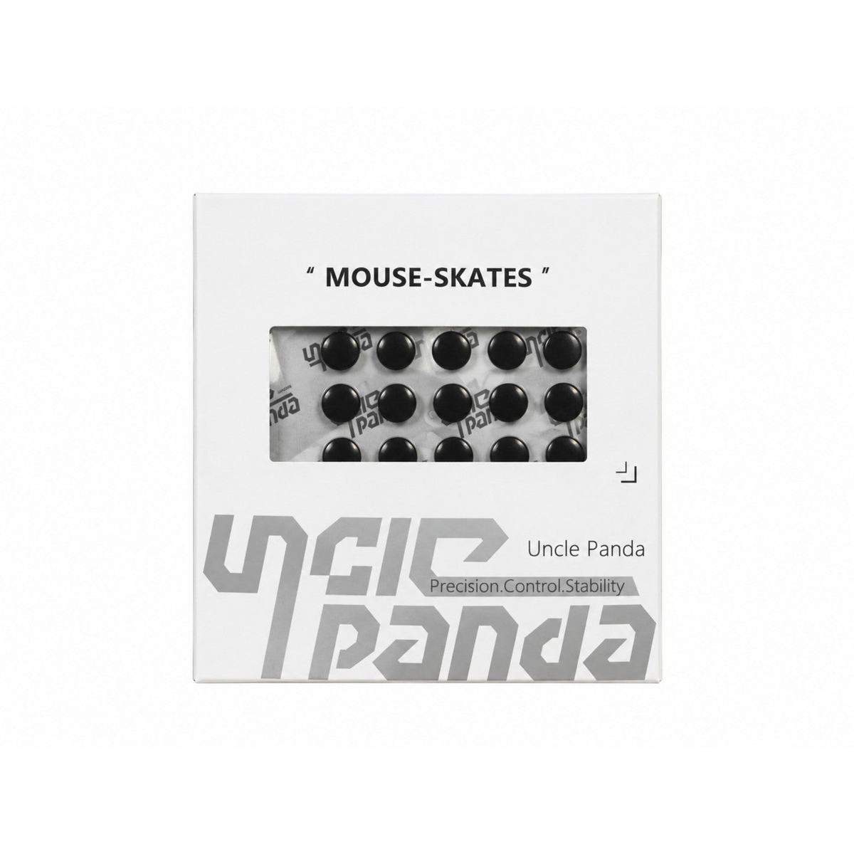 Oyuncu Baykuş Uncle Panda Spirit Dots V2 Mystic Black evrensel mouse skate seti kutusu