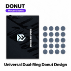 Oyuncu Baykuş Unusual Way Sports gri renkli, evrensel dual-ring tasarımlı 16 adet donut mouse skate seti